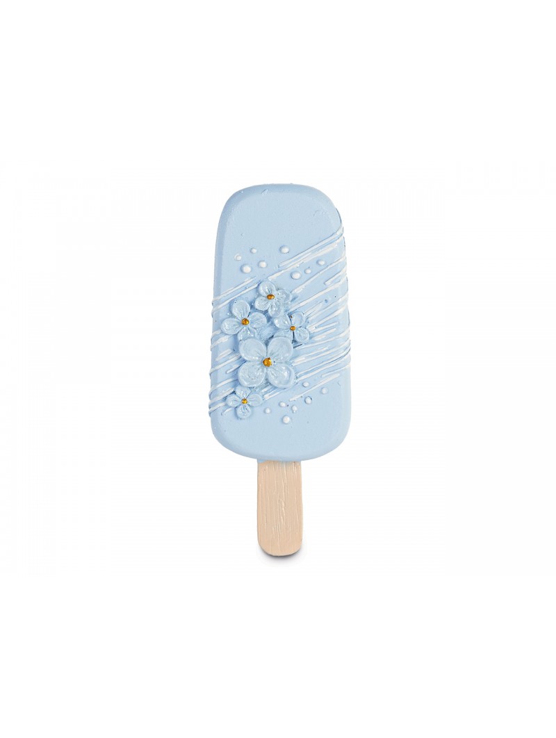 MAGNETE GELATO AZZURRO CON FIORI 29393M