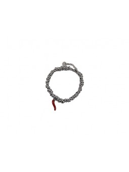 BRACCIALE ACCIAIO ANELLI C/CORNO