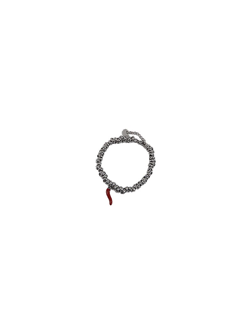 BRACCIALE ACCIAIO ANELLI C/CORNO