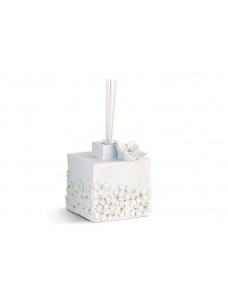 DIFFUSORE BIANCO 7X8CM CON FIORI 29272M