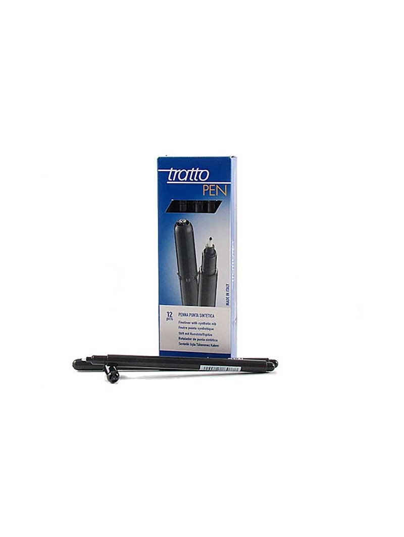 TRATTO PEN METAL NERA 12pz 830703