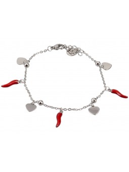 BRACCIALE ACCIAIO CON CHARME CORNO E C