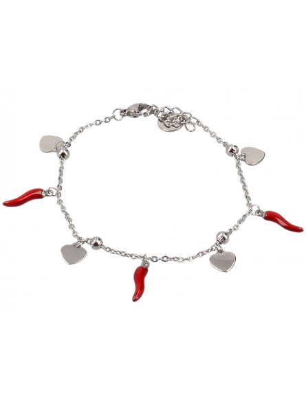 BRACCIALE ACCIAIO CON CHARME CORNO E C