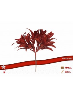 FIORE GLITTERATO ROSSO 22CM