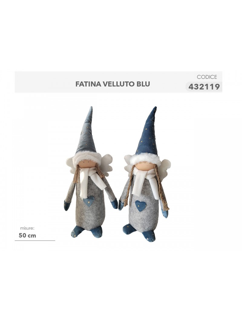 FATINA IN VELLUTO BLU 50CM 432119