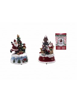 CARILLON BASE NEVATA C/BABBO NATALE+BA