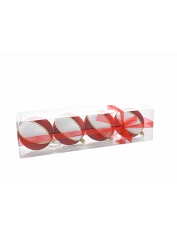 PALLE 4PZ 10CM BIANCO/ROSSO 407215275