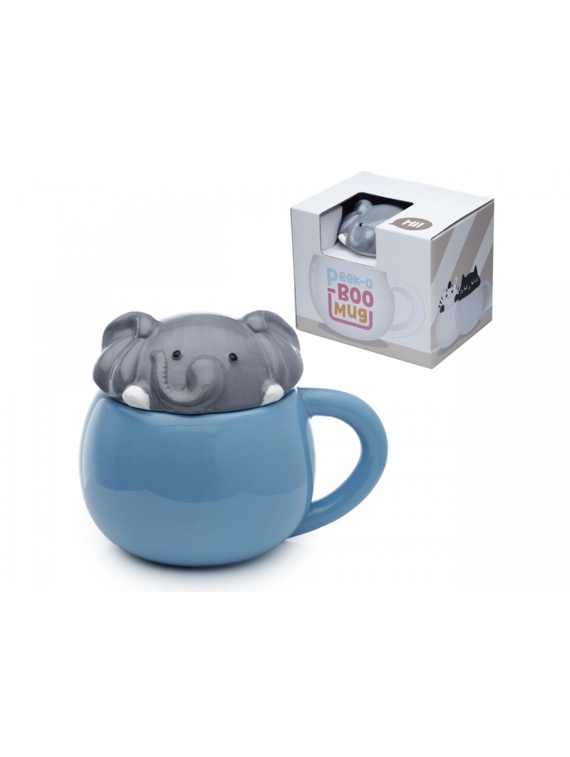 TAZZA CER.C/COPERCHIO ELEFANTE LMUG07