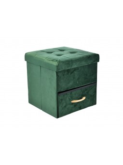 POUF VELLUTO 38X38CM VERDE 6434531