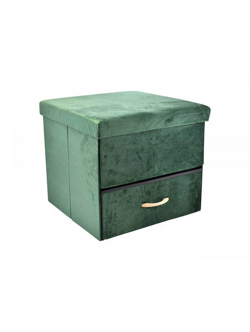 POUF VELLUTO 50X44CM VERDE 6434542