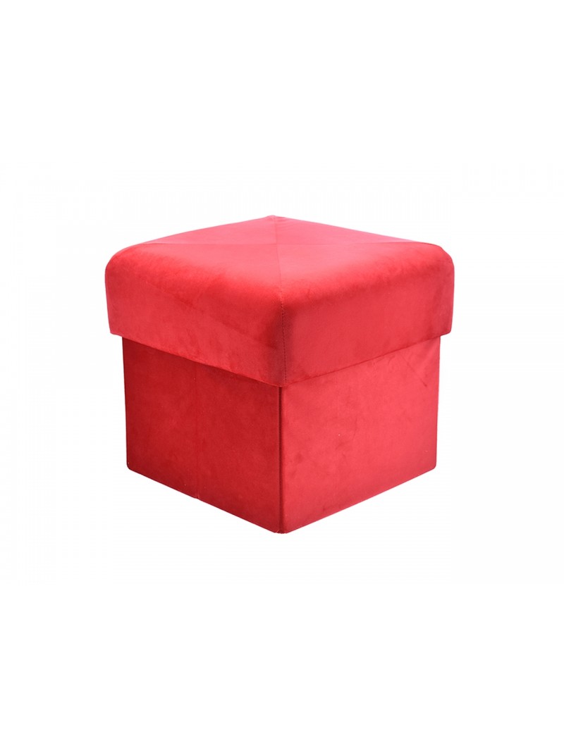 POUF IN VELLUTO 40X35CM ROSSO 6434679