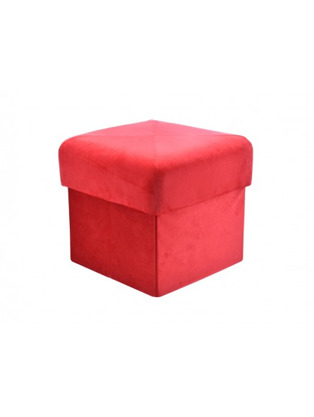 POUF IN VELLUTO 40X35CM ROSSO 6434679