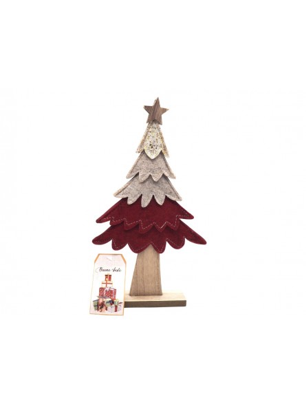 ALBERO IN PANNO C/BASE LEGNO 26X4X16CM