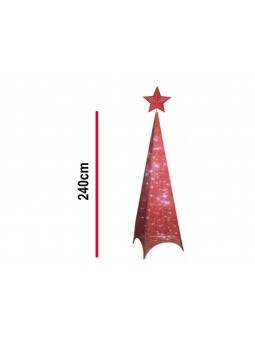 ALBERO METALLO H.240 C/120LED ROSSO