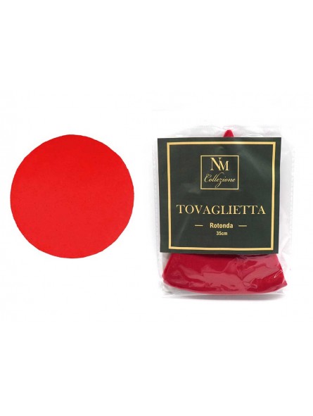 TOVAGLIETTA NAT.VELLUTO D.35CM ROSSA