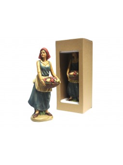 FIG.30CM DONNA CON CESTO C/FRUTTA