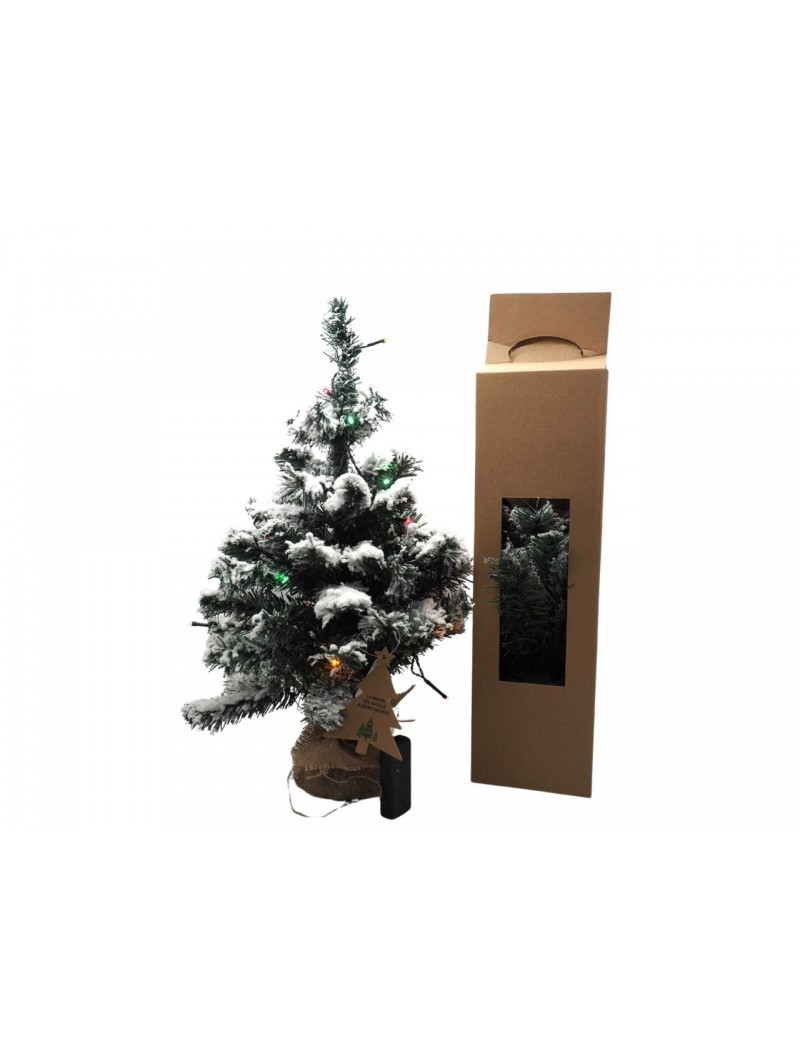 ALBERO INNEVATO 50CM C/15LED M.COLOR