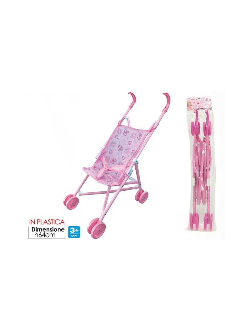 BABY PASSEGGINO ROSA IN PLASTICA 100332