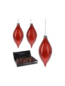 PALLA GOCCIA VETRO 12CM ROSSO ABT400600