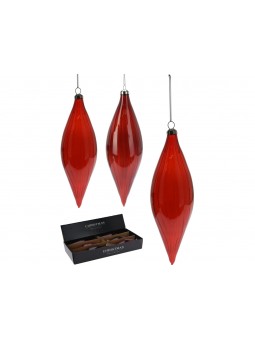 PALLA GOCCIA VETRO 21CM ROSSO ABT400650