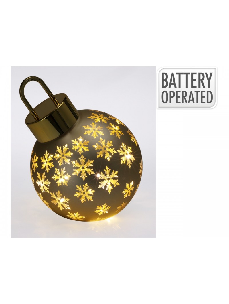 PALLA VETRO 20CM ORO C/LED ABR823900