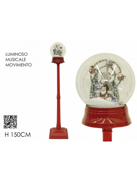 LAMPIONE C/LU/MUS/MOV BAT. ROSSO 474824