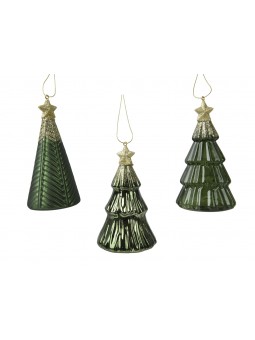 APP. VETRO ALBERO 12,6CM VERDE 121727