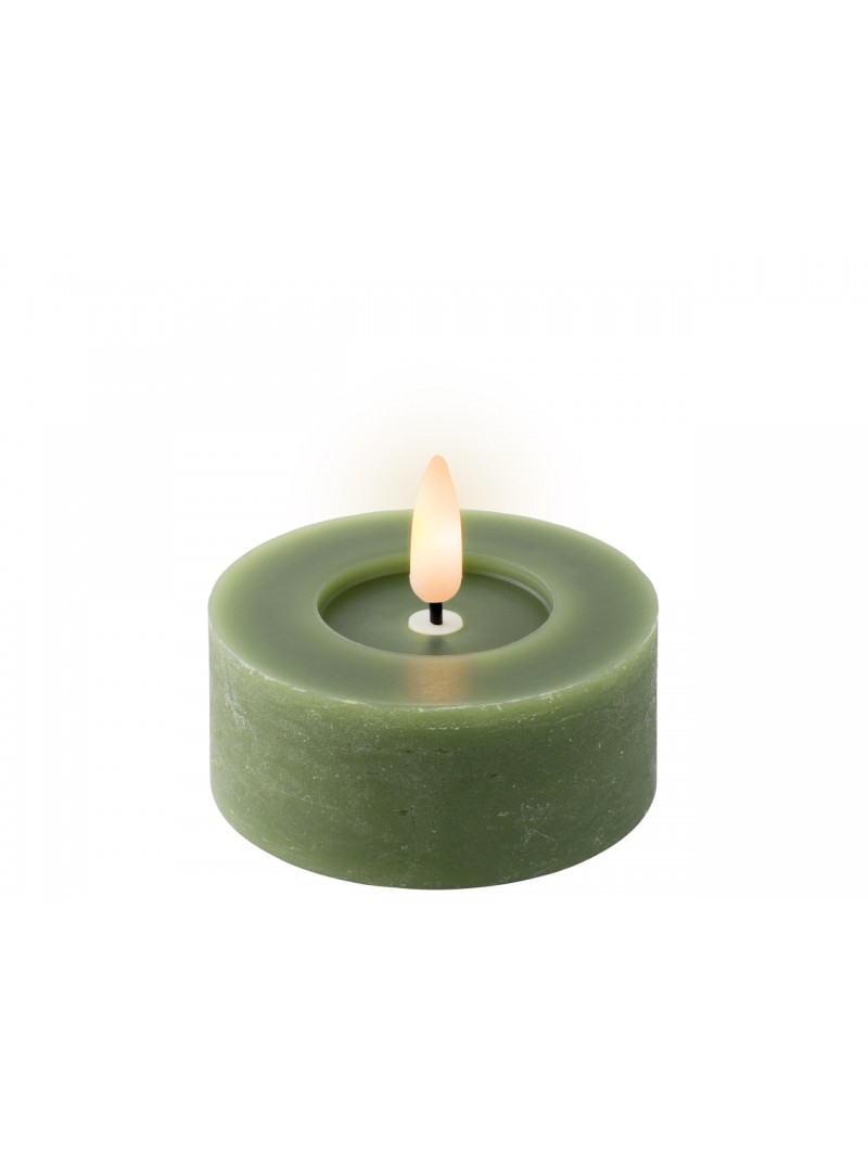 TEALIGHT LED 7X6CM VERDE BAT 487363