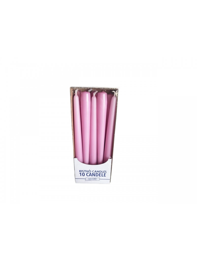 CANDELA CONICA 25CM 10PZ ROSA 56213.43