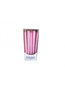 CANDELA CONICA 25CM 10PZ ROSA 56213.43