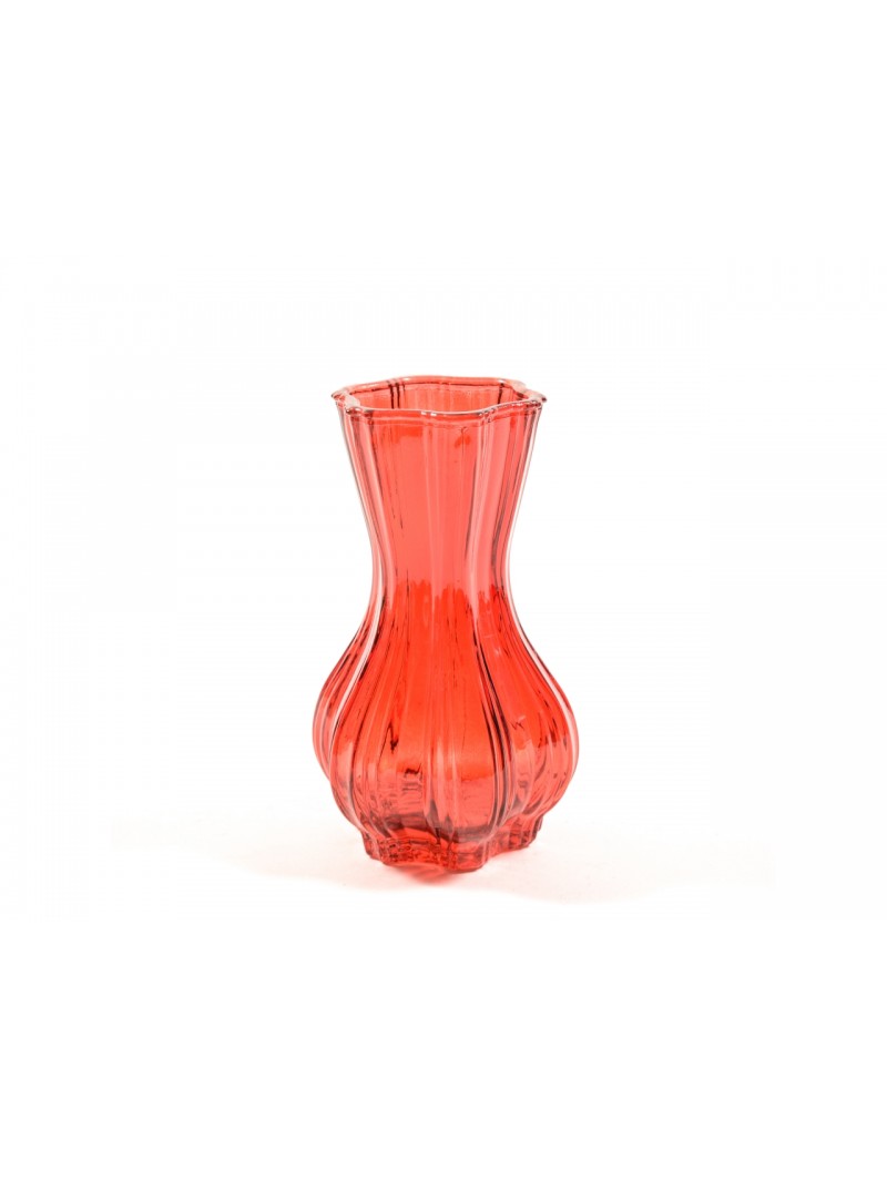 VASO ROSSO IN VETRO 11X20CM 46837