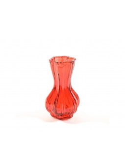 VASO ROSSO IN VETRO 8X15CM 46875