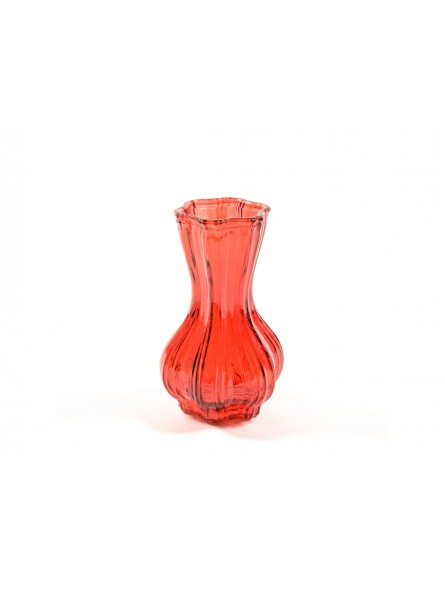 VASO ROSSO IN VETRO 8X15CM 46875