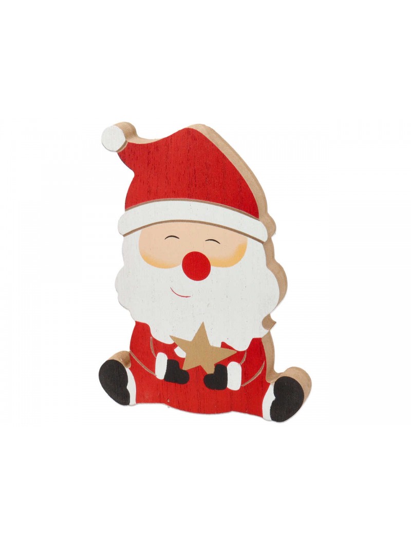 BABBO NATALE IN LEGNO H.14.5X11X1.5CM