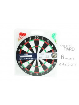 GIOCO DARDI 42,5CM CON 6 FRECCETTE